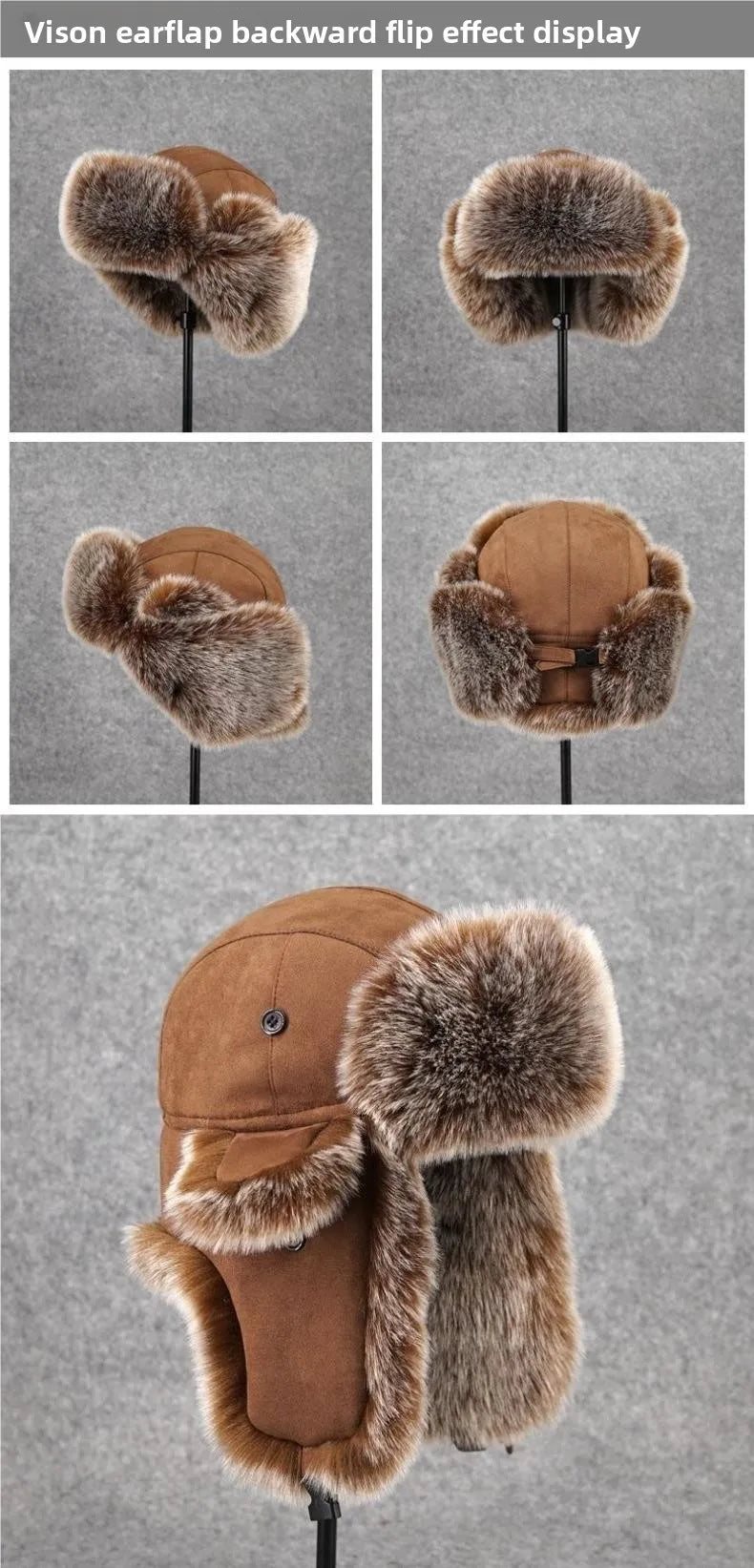 Faux Fur Ushanka Earflap Winter Hat