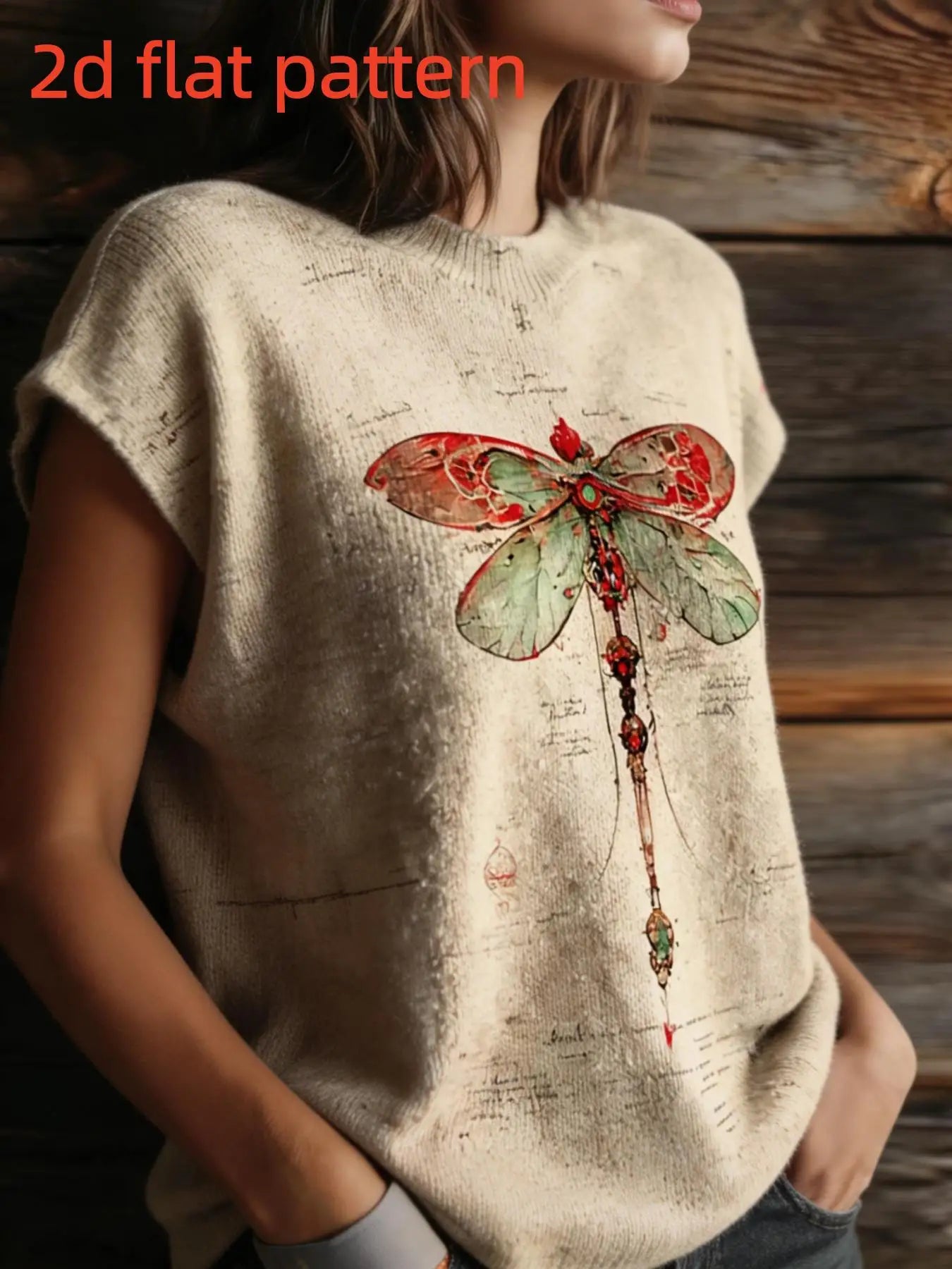 Printed Design Sleeveless Round Neck Top for Women
