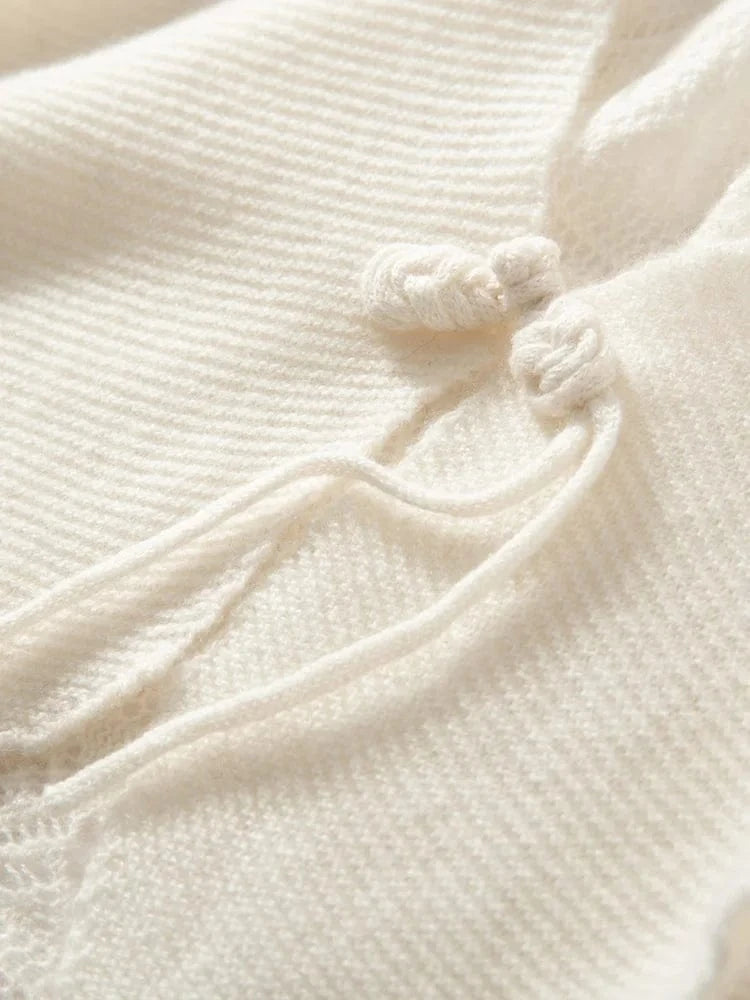 CHICUU Spring Summer Women 100% Cashmere Cape Thin Hollow Grace Chinese Style Shawls Cashmere Knitwear Sweater Wraps Luxury Top