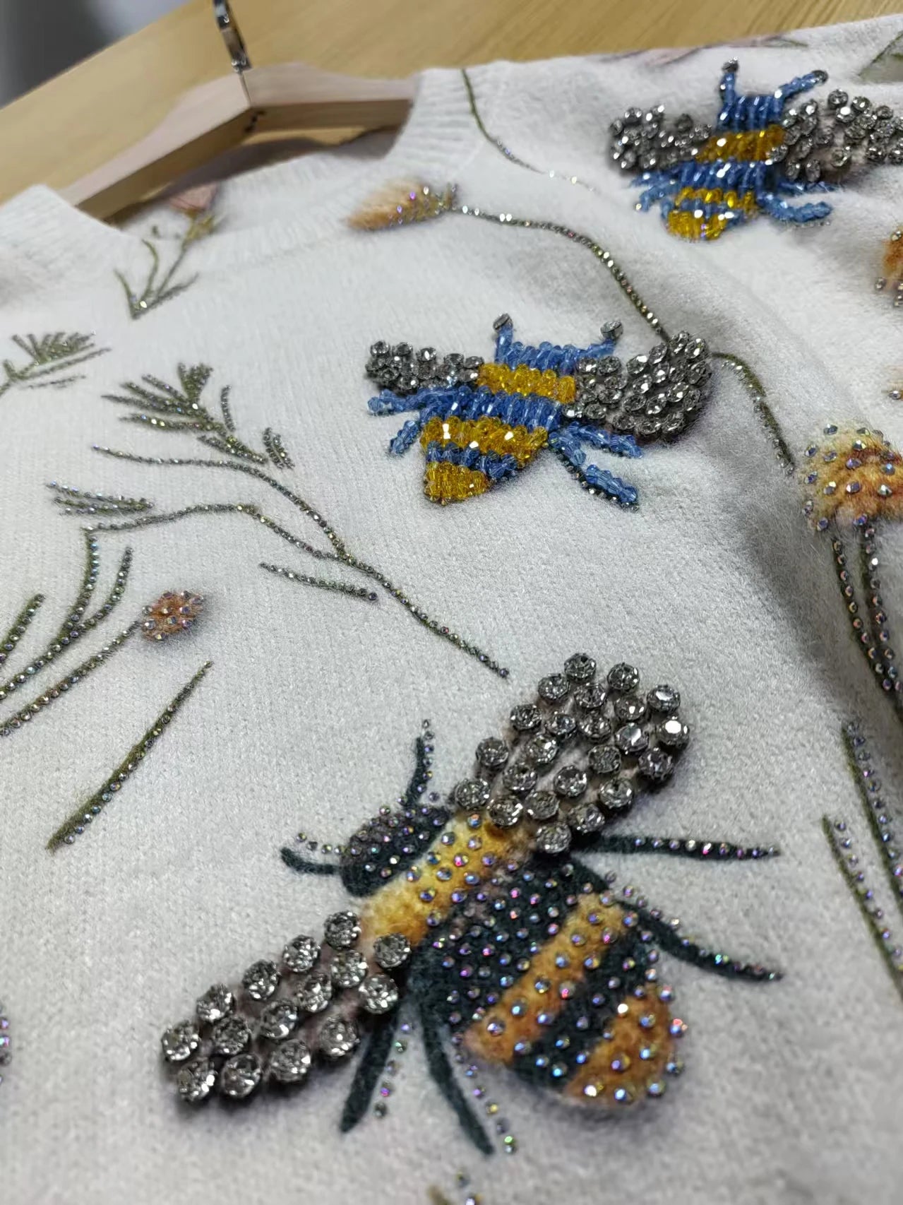 Real Photos Sparkling Crystal Stones Stitch Sweater for Women Autumn/Winter New Knit Outwears Knitwear Pullovers Femme Clothes