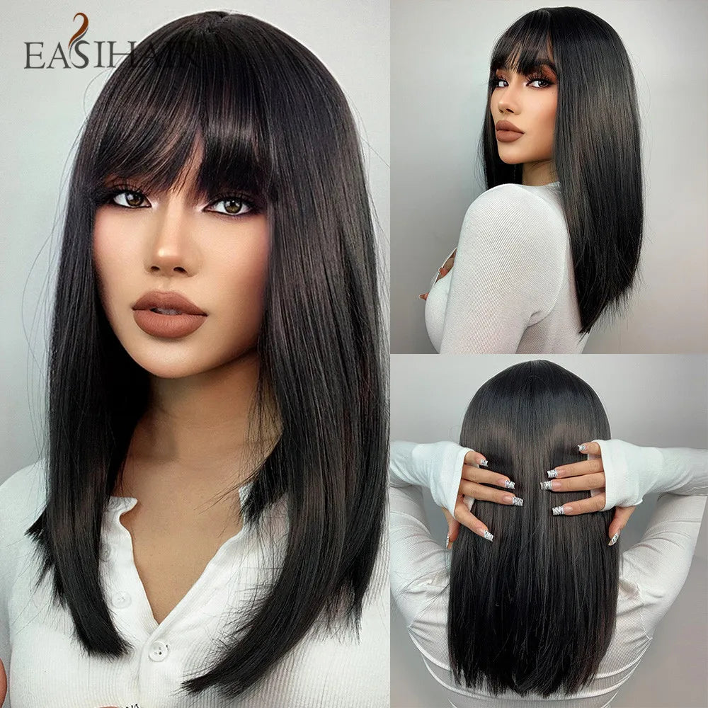 Light Blonde Bob Wig With Bangs for Women Heat Resistant