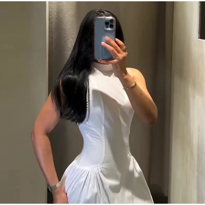 Casual Lace Up Sleeveless Floor-Length Dress for Women