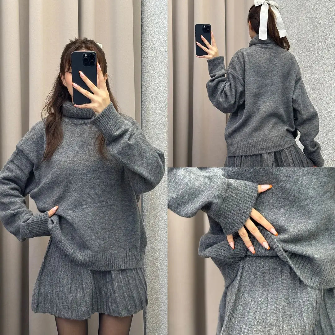 Cotton Linen Pleated Skirt Set