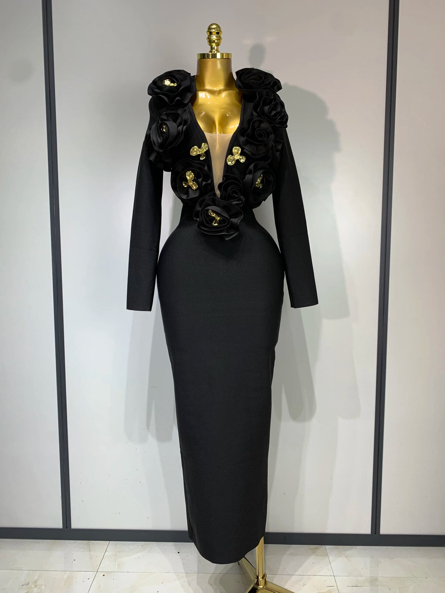 2025 New Fashion 3D Flower Sleeveless Bodycon Bandage Dress Women Celebrity Elegant Party Club Luxury Birthday Dress Vestidos ﻿