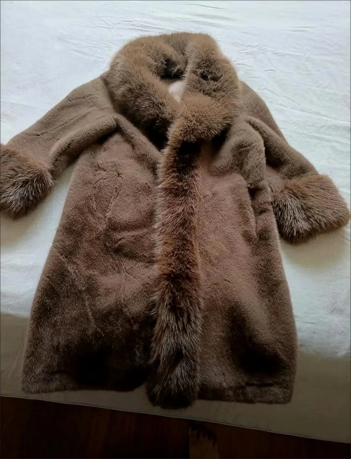 Faux Fur Coat for Women,Covered Button Jacket,Turn-down Collar Oversize,Thicken Warm,Female Clothes,New,Winter,2026