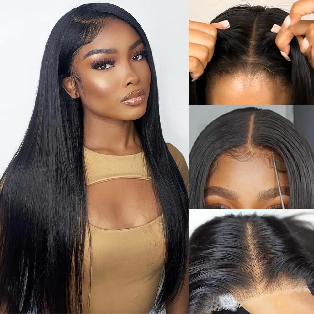 High Density Glueless Straight Lace Front Human Hair Wig for Women
