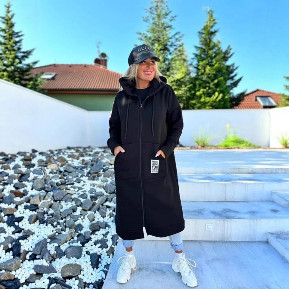 Relaxed Knit Hooded Jacket
