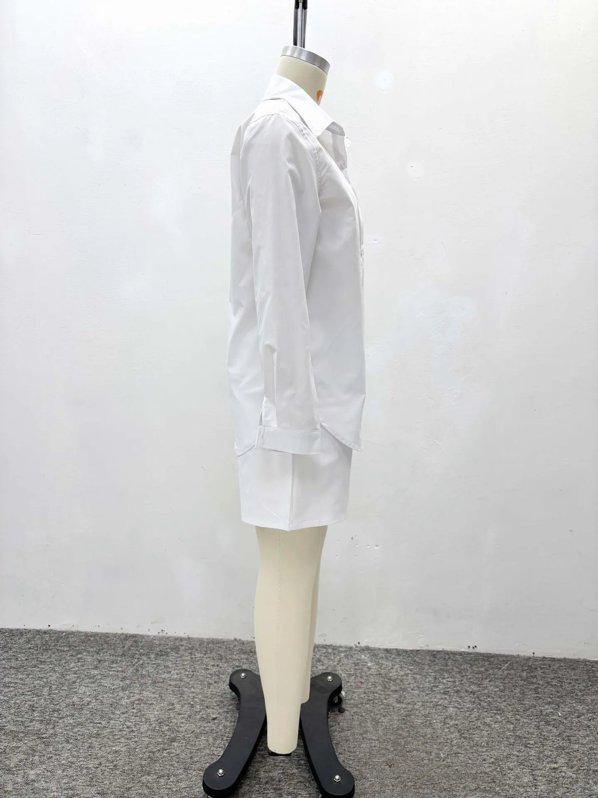 Casual Turn Down Collar Shirt And Shorts Set for Women