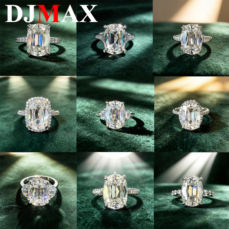 Old European Cut Moissanite Sterling Silver Ring for Women