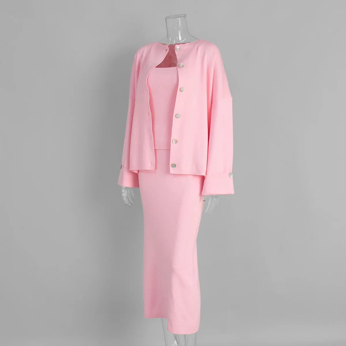 Three-Piece Knit Set Ensemble