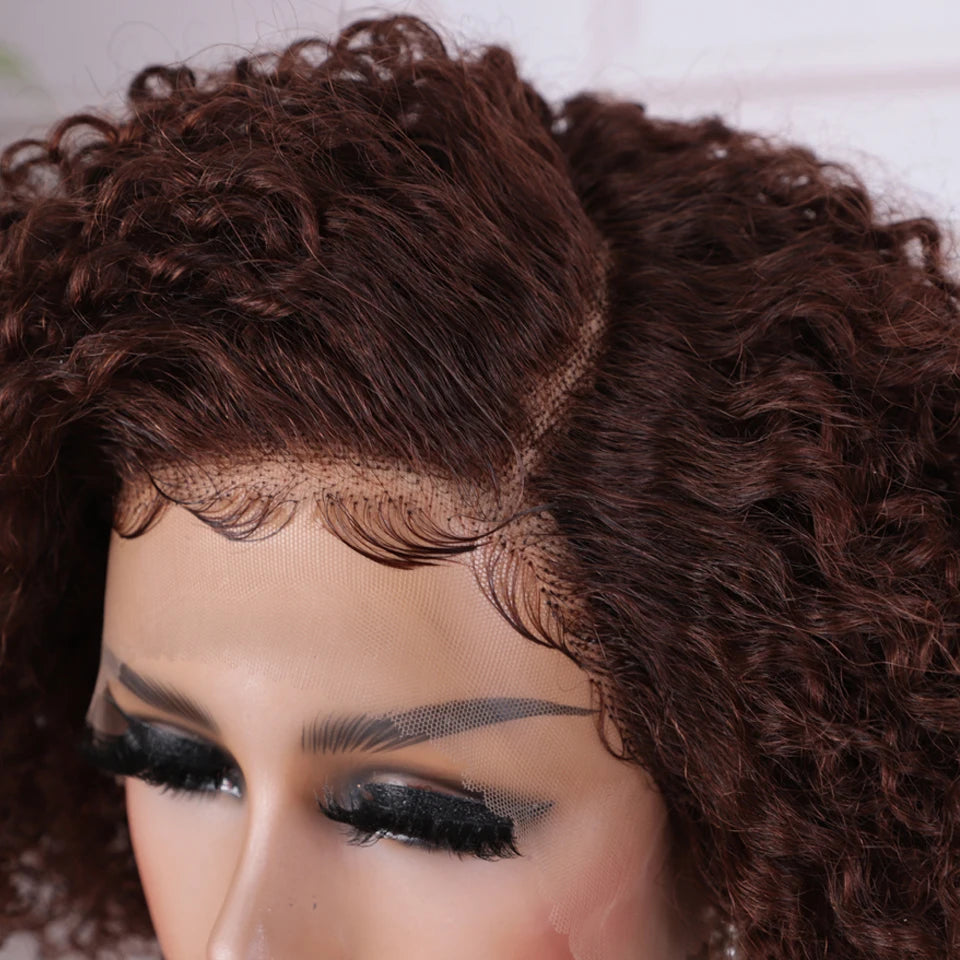 Short Curly Bob Lace Front Human Hair Wig for Women