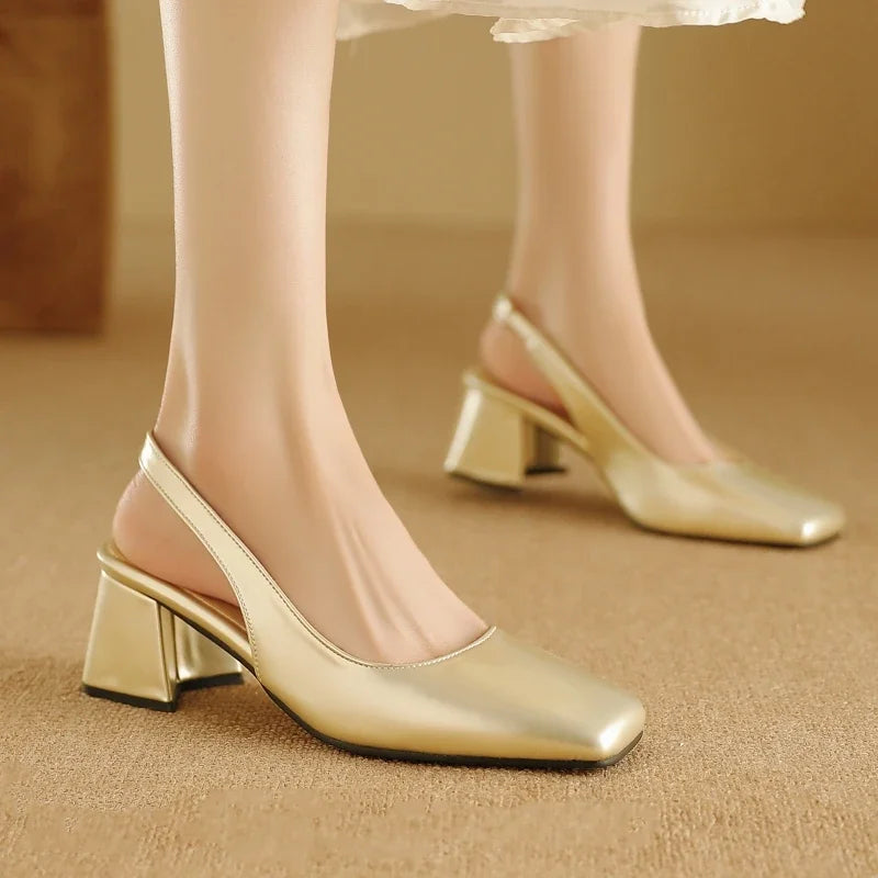Elegant Bright Green Patent Leather Slingback Pumps for Women