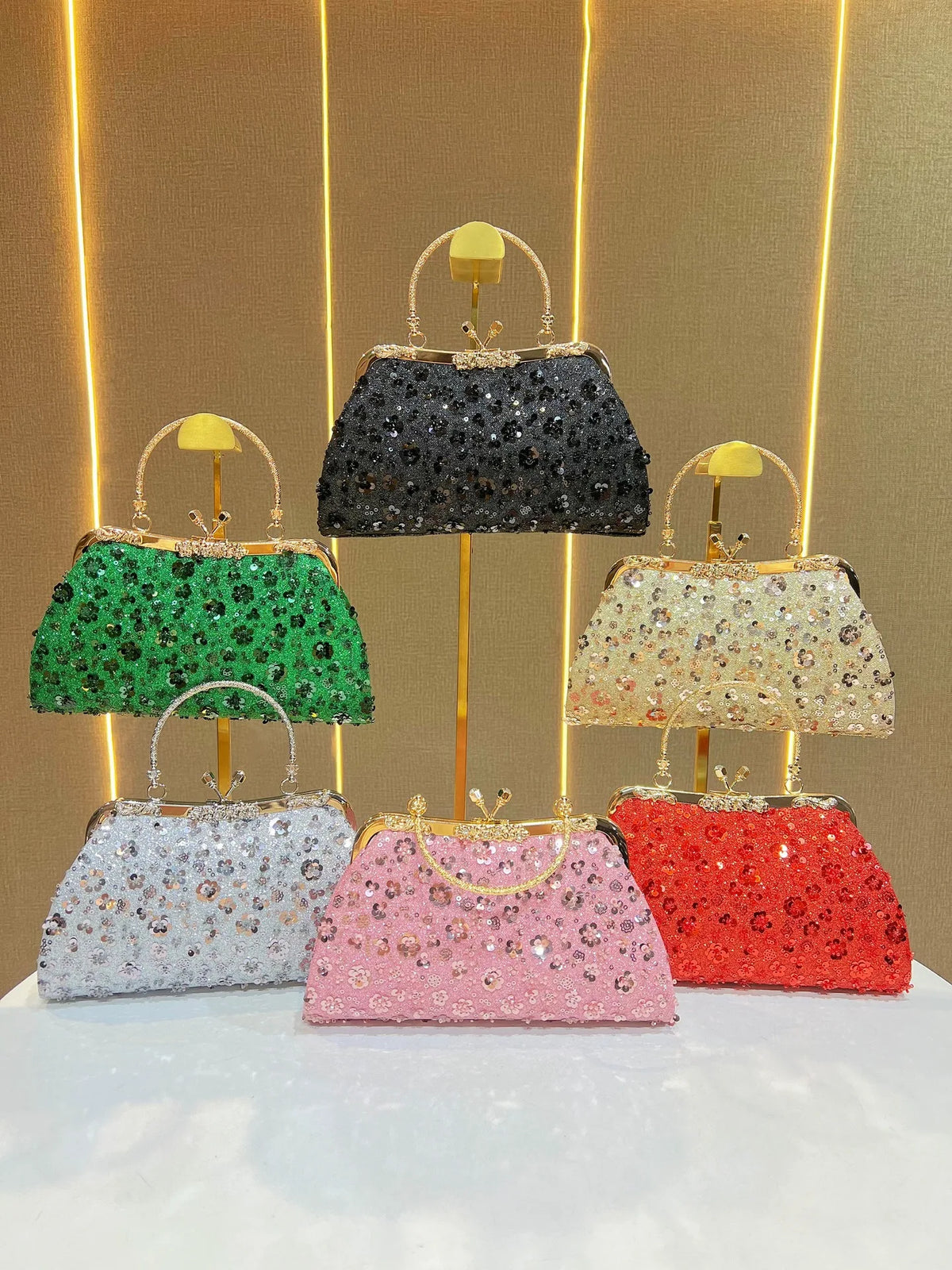 New Dinner Handbag Sequined Diamond Dinner Party Women's Handbag Luxury Brand Fashion Trend Women's Shoulder Crossbody Bag