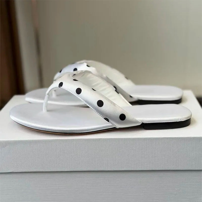 Comfortable Polka Dot Summer Flat Slippers for Women
