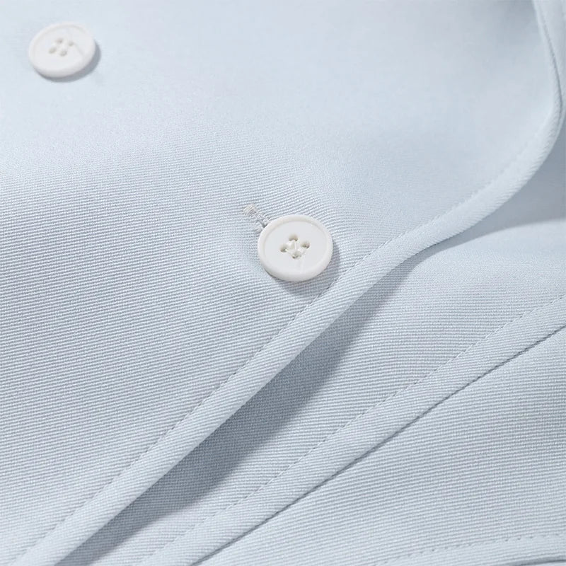 Double-Breasted Blazer and Mini Shorts Set for Women