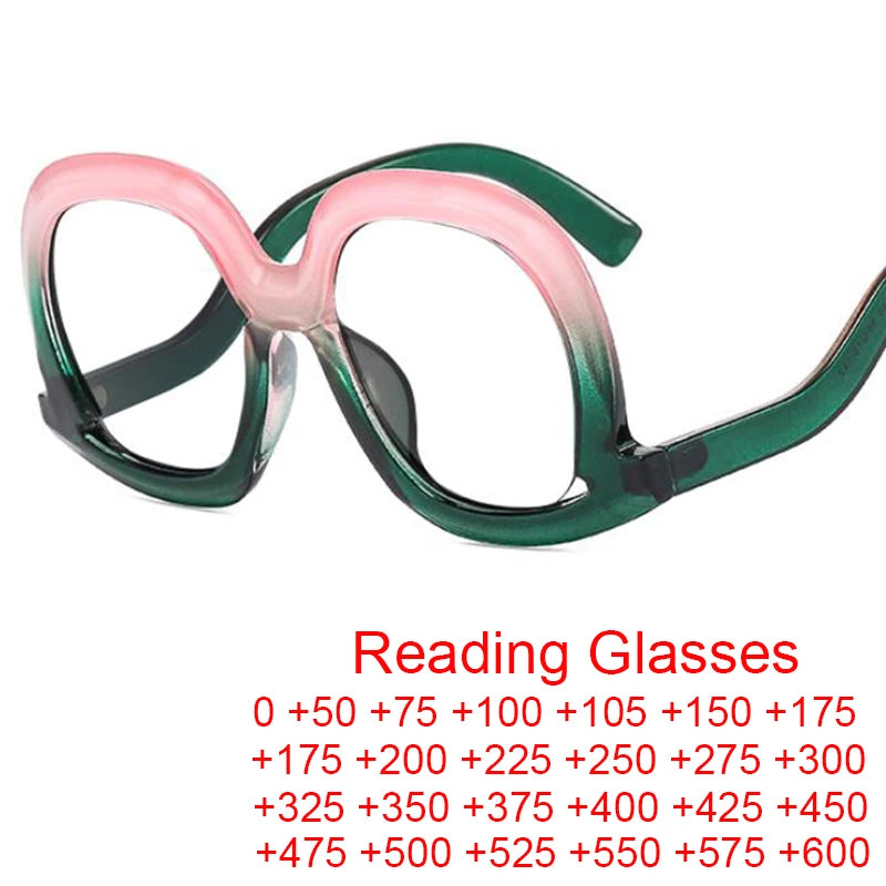 Oversized Colorful Blue Light Reading Glasses for Women