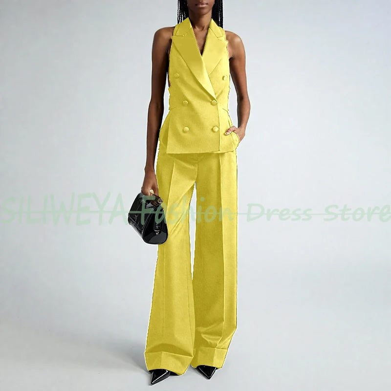 Double Breasted Vest And Pants Set