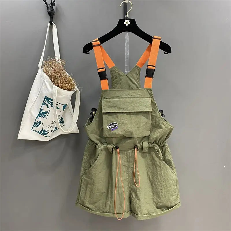 Casual Vintage Patchwork Drawstring Shorts for Women