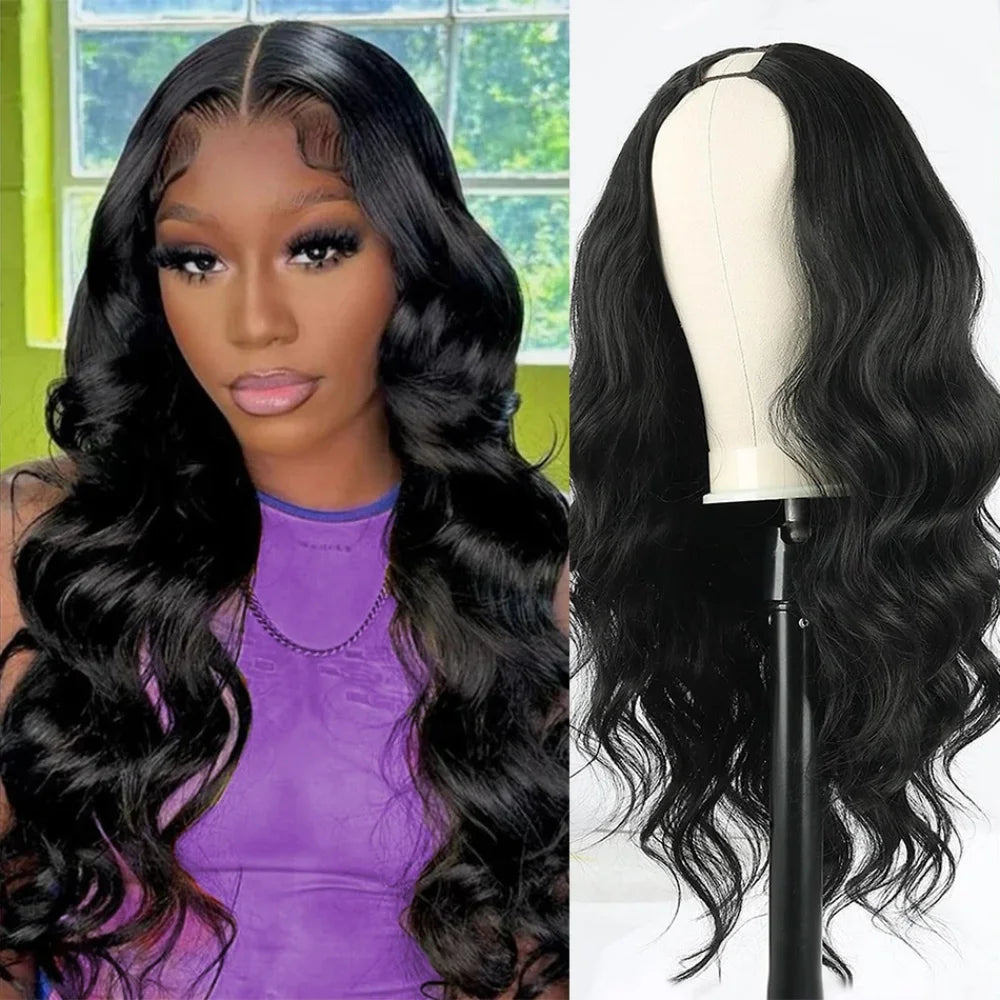 V Part Glueless Body Wave Brazilian Human Hair Wig For Women