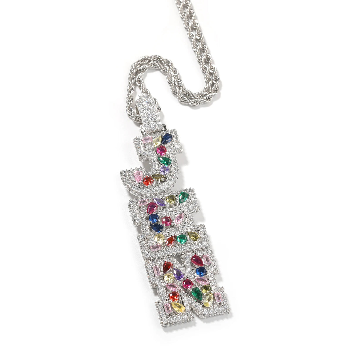 Cubic Zirconia Initial Pendant Necklace