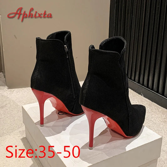 Plush Zip Square Heel Ankle Boots