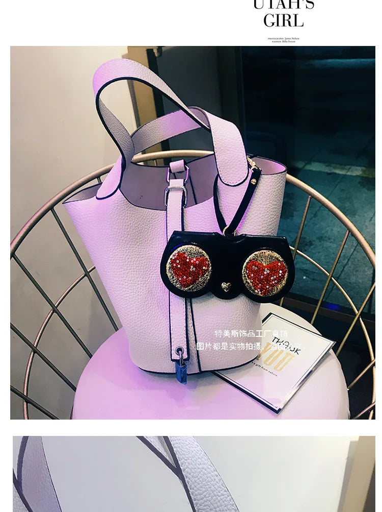 Diamonds cute glasses clip ins fashion sunglasses bag portable sunglasses case protective cover bag bag hanging jewelry