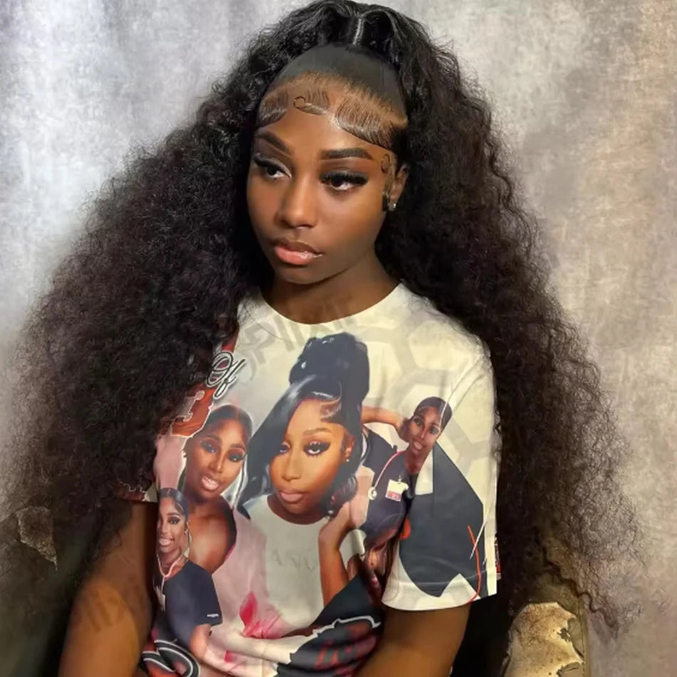 Glueless Deep Curly 360 Lace Front Human Hair Wig for Women