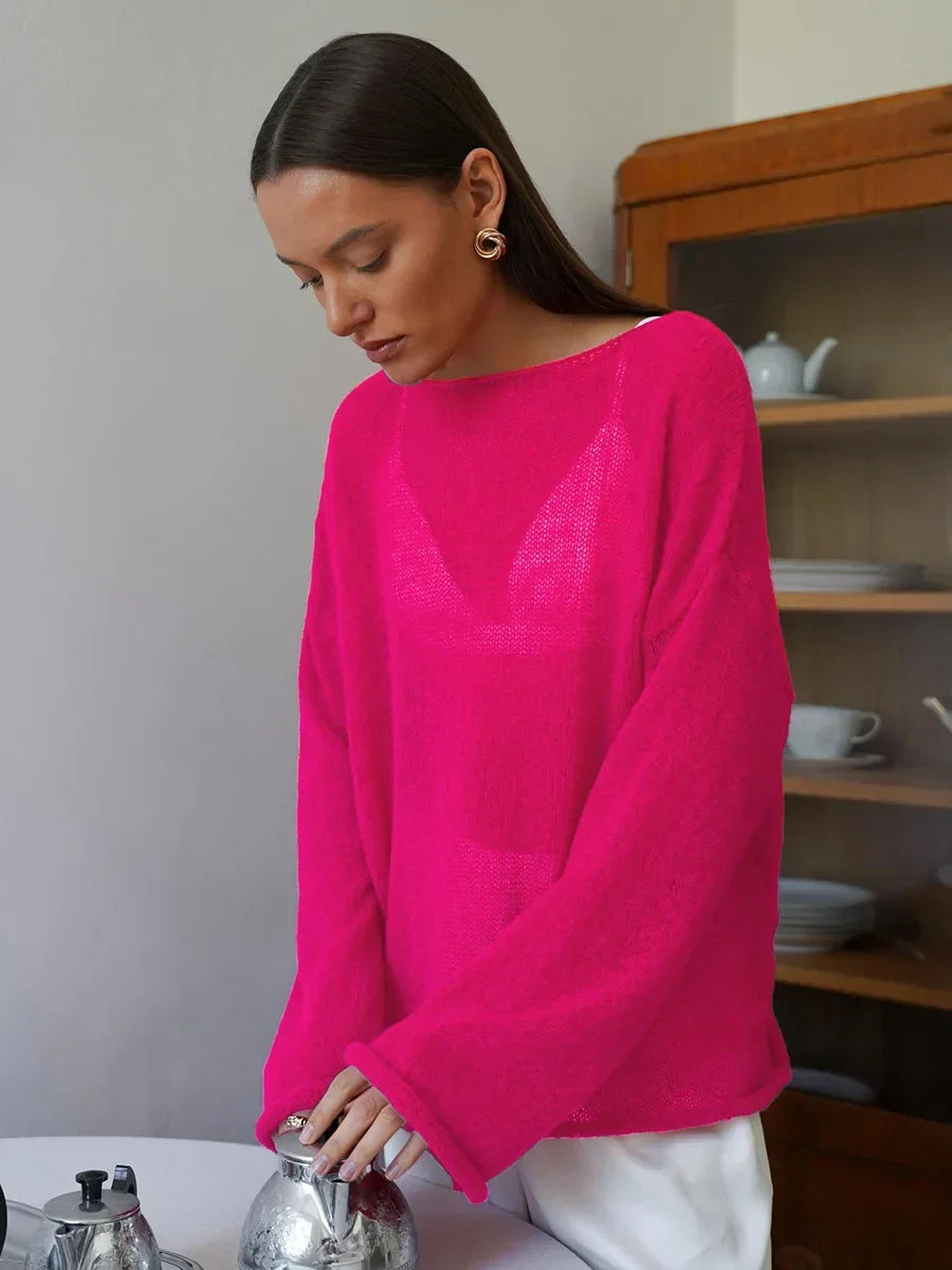 Sheer Hollow Knit Sweater
