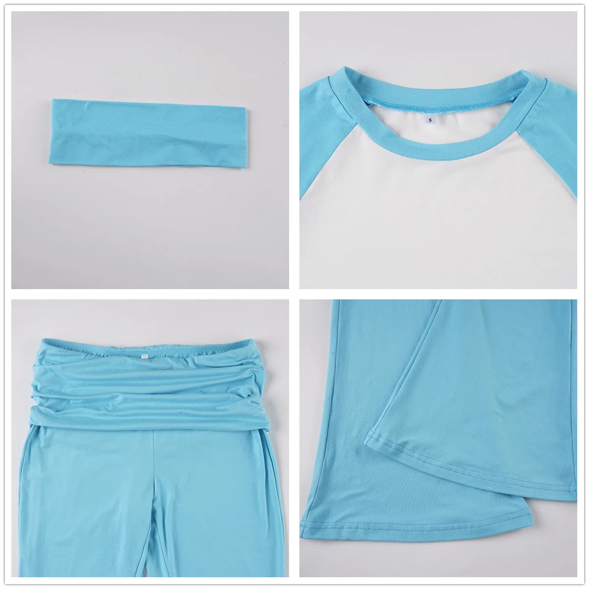 FAGADOER Casual 2 Pieces Set for Woman Long Sleeve Round Neck T-Shirt and High Waist Pants Matching Tracksuits Female Sportswear
