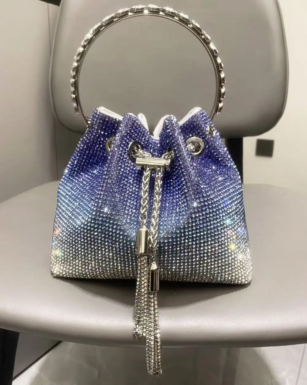 Luxury Designer Women's Handbag Crystal Shiny Rhinestones Diamond Evening Bag Wedding Party Clutch Purse Shoulder Crossbody Bag