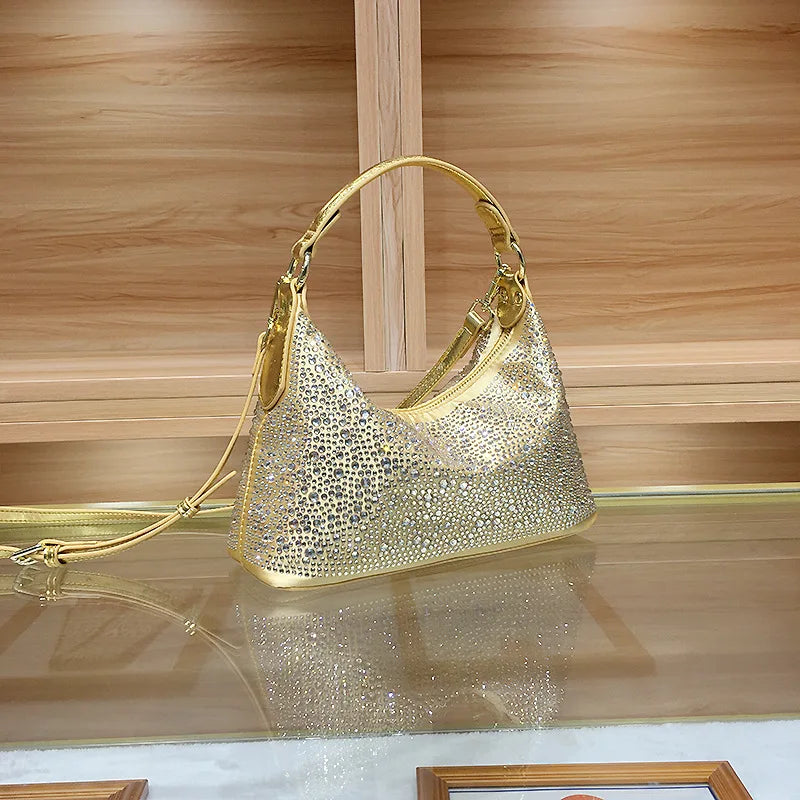 Large Capacity Rhinestone Evening Handbag for Women