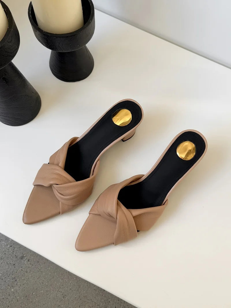 Genuine Leather Back Strap Summer Sandals for Women