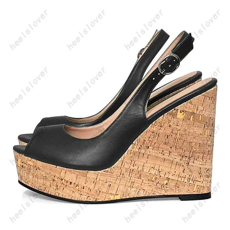 Elegant Open Toe Platform Wedge Gladiator Sandals For Women