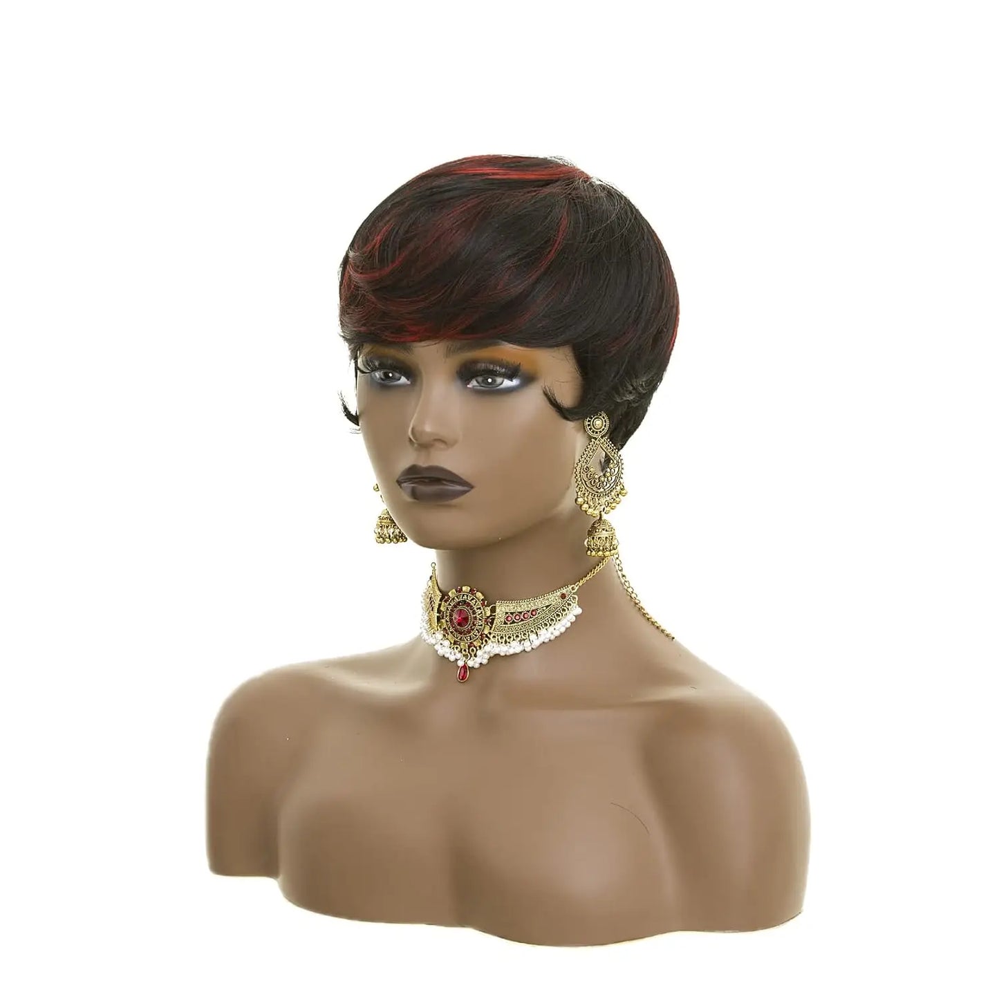 Natural Short Pixie Cut Ombre Heat Styleable Wig For Women