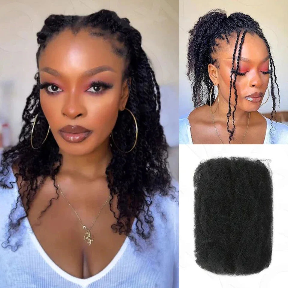 Premium Afro Kinky Bulk Human Hair Extensions for Women