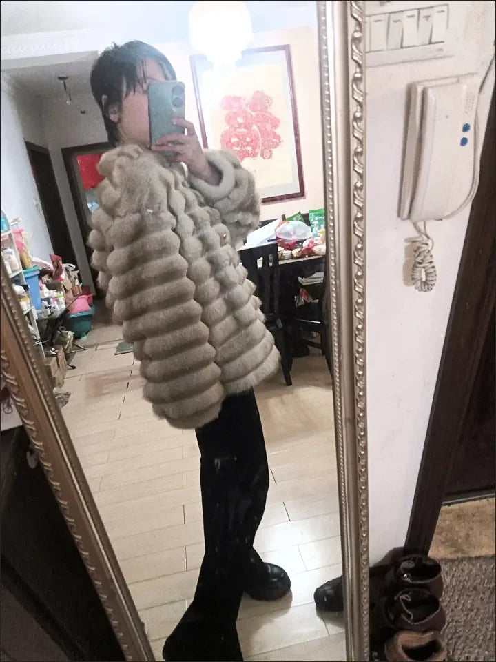 Faux Fur Coat for Women,Single Breasted Jacket,Thicken Warm,High Quality,Preppy Style, Female Clothes,New,Winter,2025