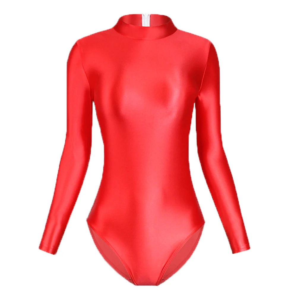 Silky Glossy One Piece Swimsuit