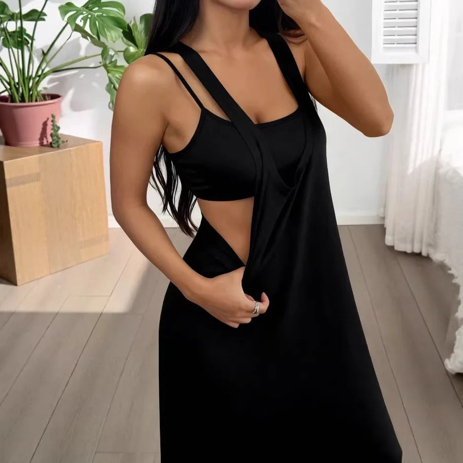 Sleeveless Backless Two Piece Maxi Dress Set for Women
