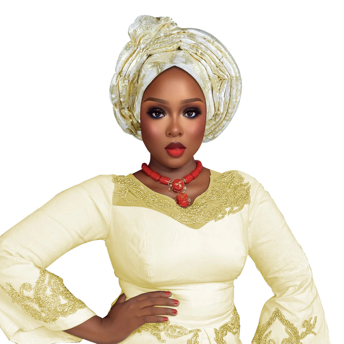 African Wedding Gele Turban Head Wrap Hat for Women