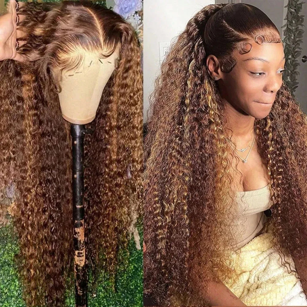 Highlight Human Deep Wave Lace Front Remy Wig For Women