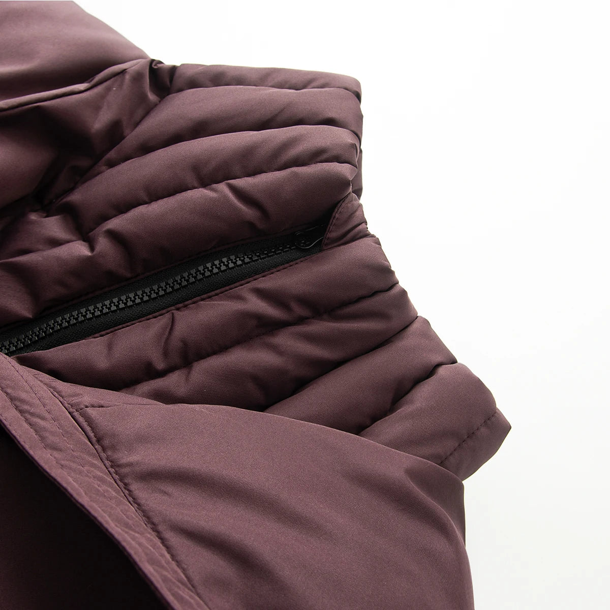 Thick Padded Windproof Burgundy Hooded Winter Parka Jacket For Women