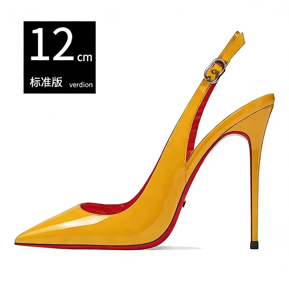 Pointed Toe Patent Leather Stiletto Heels for Women