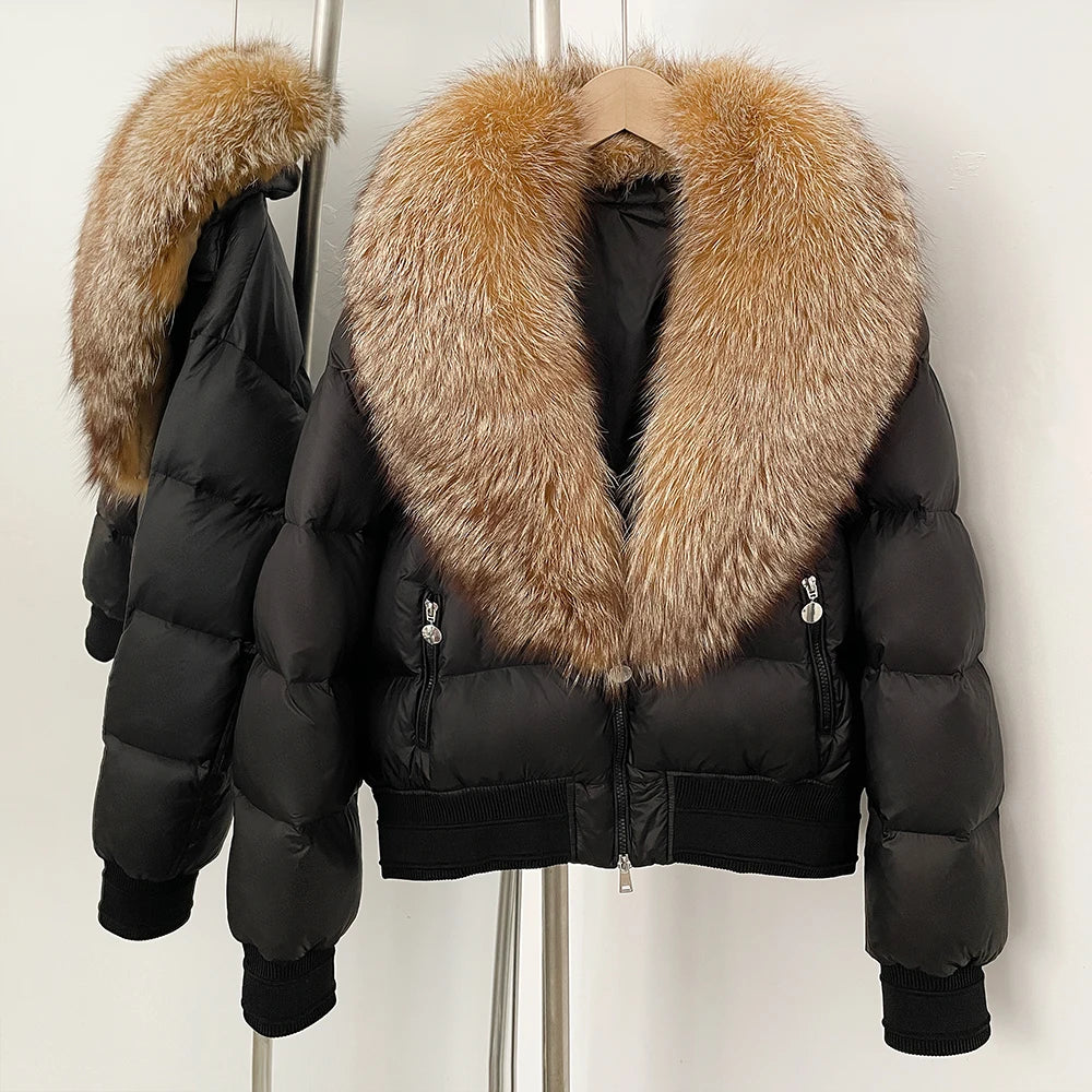 Detachable Fox Fur Collar Down Coat