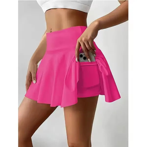 Pleated Skort With Built-In Shorts