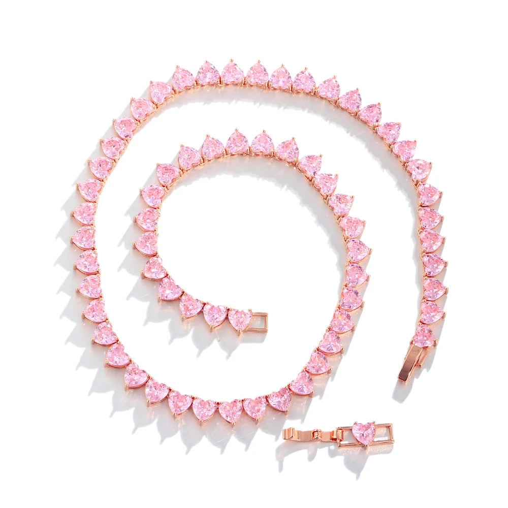 Fuchsia Cubic Zirconia Tennis Necklace