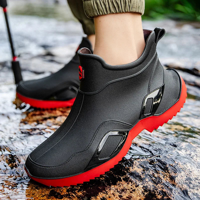 Round Toe Waterproof Ankle Rain Boots