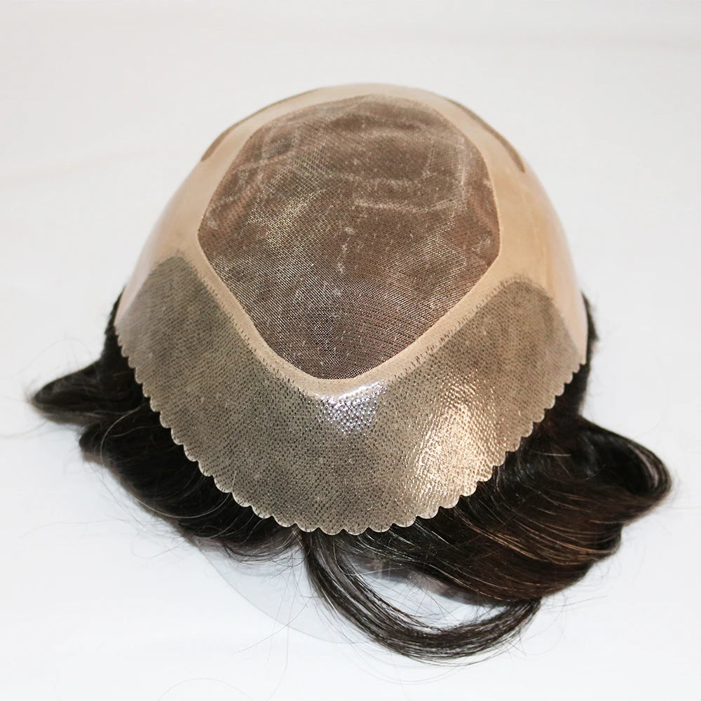Curly Human Hair Toupee With Natural Hairline for Women