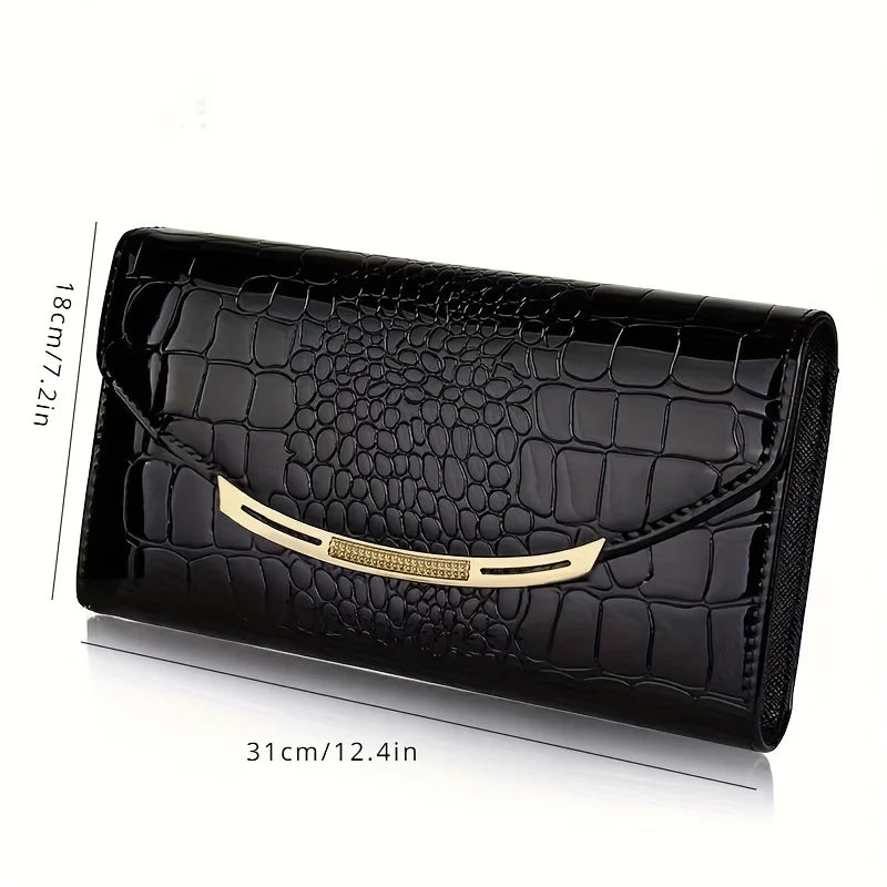 Large Capacity Patent Leather Chain Clutch Bag for Women