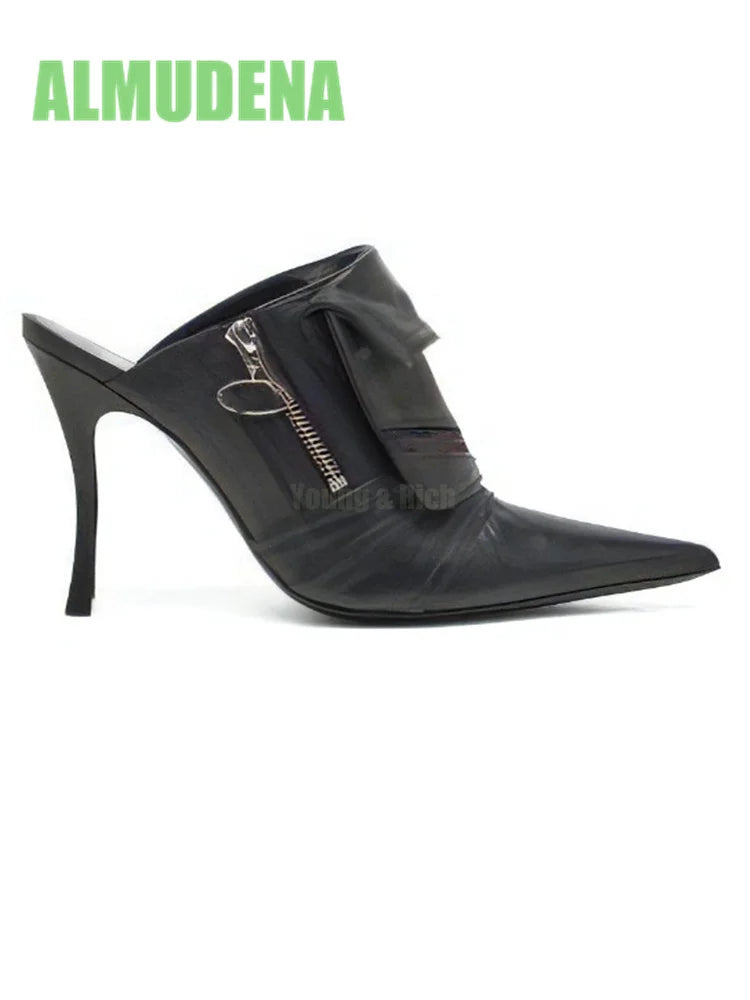Denim Wrapped Thin High Heel Pointed Toe Pumps For Women
