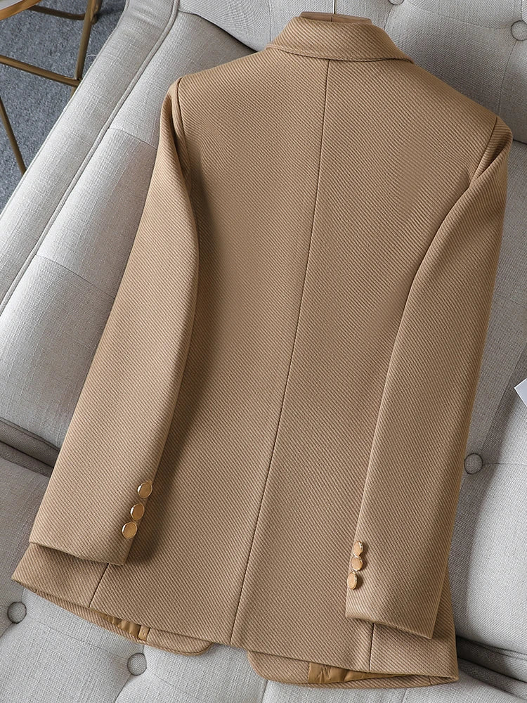 Fashion Ladies Blazer Women Green Black Khaki Long Sleeve Female Business Work Wear Slim Formal Jacket For Autumn Winter